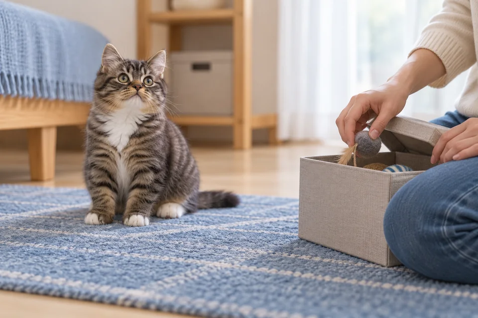 興奮したら、遊びをいったん休む(AIイメージ)