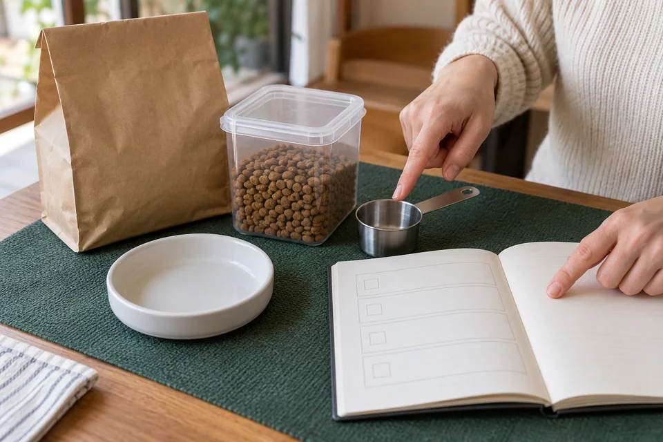 フードの種類や食事の様子を記録する（AIイメージ）